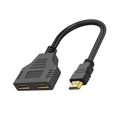 LOKLNEYK Dual-Port HDMI-Compatible Splitter  1080P HD 1 in 2 Out Cable Adapter, Works for Laptop/TV Box/Monitor
