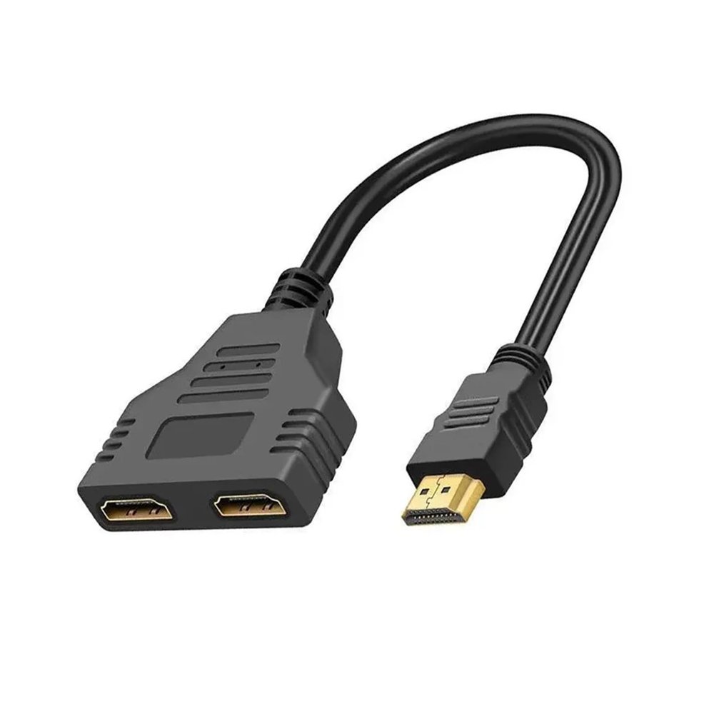 LOKLNEYK Dual-Port HDMI-Compatible Splitter 1080P HD 1 in 2 Out Cable Adapter, Works for Laptop/TV Box/Monitor