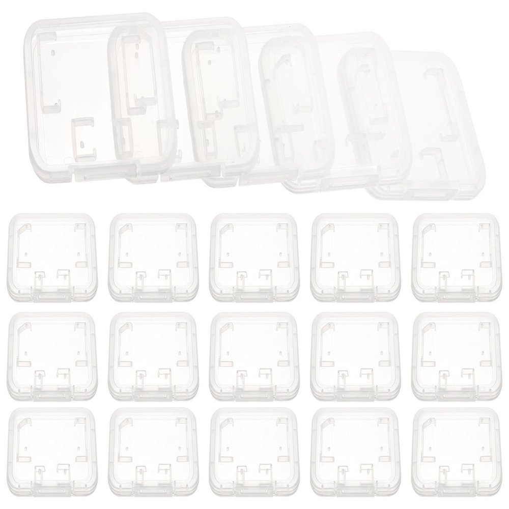 BESPORTBLE 24pcs Portable Memory Card Holder Case with Transparent Cover Lightweight Micro Secure Digital Card Storage Box Organizer Protective Case