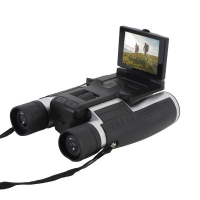 POENVFPO 12x32 Binoculars, 2.4 Inch Color Display 2.5K 48MP Video Photo Recorder with Camera, for Bird Watching Travel 8X Digital Zoom