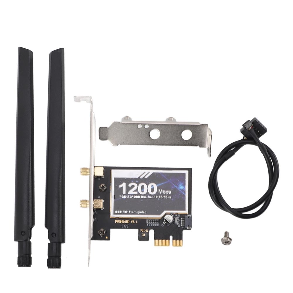 Wisoqu PCIE Wireless Network Card, Dual Band 1200Mbps 4.2 Desktop Adapter with 8265AC Chipset, for Laptops All in One Computers Industrial PC