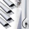 12 24 36 48 60 72 in Length Stainless Steel Cable Concealer, Wire Guard Raceway/Half Round Cord Cover for Office/Home/School, Floor Cable Protector(4 pcs,L W 24in x 3.9in) view 1