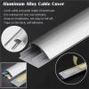 12 24 36 48 60 72 in Length Stainless Steel Cable Concealer, Wire Guard Raceway/Half Round Cord Cover for Office/Home/School, Floor Cable Protector(4 pcs,L W 24in x 3.9in) view 3