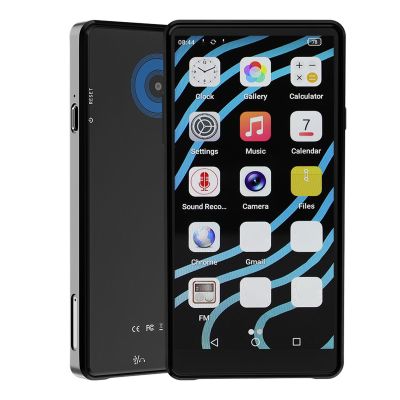 Yunseity 64GB MP3 Player with Bluetooth and WiFi, 4.99 Inch Full Touchscreen Portable Music Player with Speakers & 16MP Camera, HiFi Sound MP3 & MP4 Player for Android 12, Black