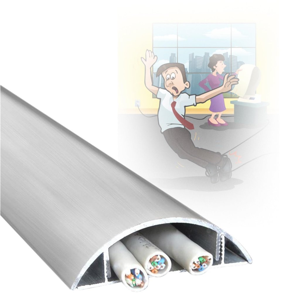60 72 79 in Length Stainless Steel Cable Raceway, 10 15 Pcs Cord Cover Cable Trough On Wall, Wire Protector Self-Adhesive for Living Room, Bedroom, Bathroom(15 pcs,L W 72in x 2.2in)