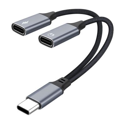 MOYAGOA USB c Splitter 1 in 2 Out USB c Splitter Supports PD 30W Fast Charging Charger Adapter Audio Converter Cable, Compatible with iPhone 17/16/15, iPad Pro, Google Pixel - White