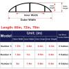 60 72 79 in Length Aluminum Alloy Floor Cable Cover, Wall Cable Groove Cover with Adhesive Backing, 10 15 Pcs Semi-Circular Wire Trunking Lid for Laboratory(B-15 pcs,L W 79in x 2in) view 2