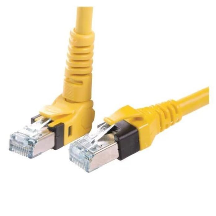 09488447745150, RJ45 Cable Assembly VarioBoot, (Up-Down)-Straight, Cat6a Yellow,15mm