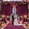 10ft15ft Burgundy Backdrop Curtain for Wedding Parties, 2 Panels Wrinkle Free 15 FT Long Polyester Photo Backdrop Drapes Back Drop Cloth for Birthday Photography Background view 2