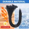 100 Pack 23 inch Extra Long Zip Ties, UV Resistant 200LBS Heavy Duty Professional Self-Locking Black Plastic Large Zip Ties for Cable Straps, Cable Management, Cord Organizer, Indoor and Outdoor view 2