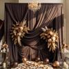 10ft15ft Brown Backdrop Curtain for Wedding Parties, 2 Panels Wrinkle Free 15 FT Long Polyester Photo Backdrop Drapes Back Drop Cloth for Birthday Photography Background view 1