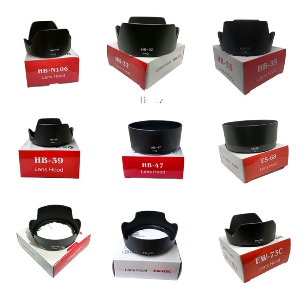 10pcs HB-N106 HB-32 HB-35 HB-39 HB-47 HB-69 ES-68 EW-63C EW-73C Camera Lens Hood for Nikon for Canon Lens Camera with Package Box Excellent(HB-47)