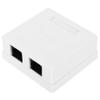 RJ45 8P8C Cat 6 Network Junction Box Dual Port Surface Mounted Desktop ABS Enclosure for Home Office Networking 27x58.5x60mm with Screws and Tape view 3