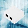 RJ45 8P8C Cat 6 Network Junction Box Dual Port Surface Mounted Desktop ABS Enclosure for Home Office Networking 27x58.5x60mm with Screws and Tape view 4