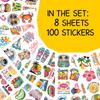 100PCS Summer Stickers  Waterproof Vinyl Decals Beach, Palm Tree, Sun, Surfboard & Tropical Travel Theme for Water Bottle, Laptop, Scrapbook, Party Favors view 2