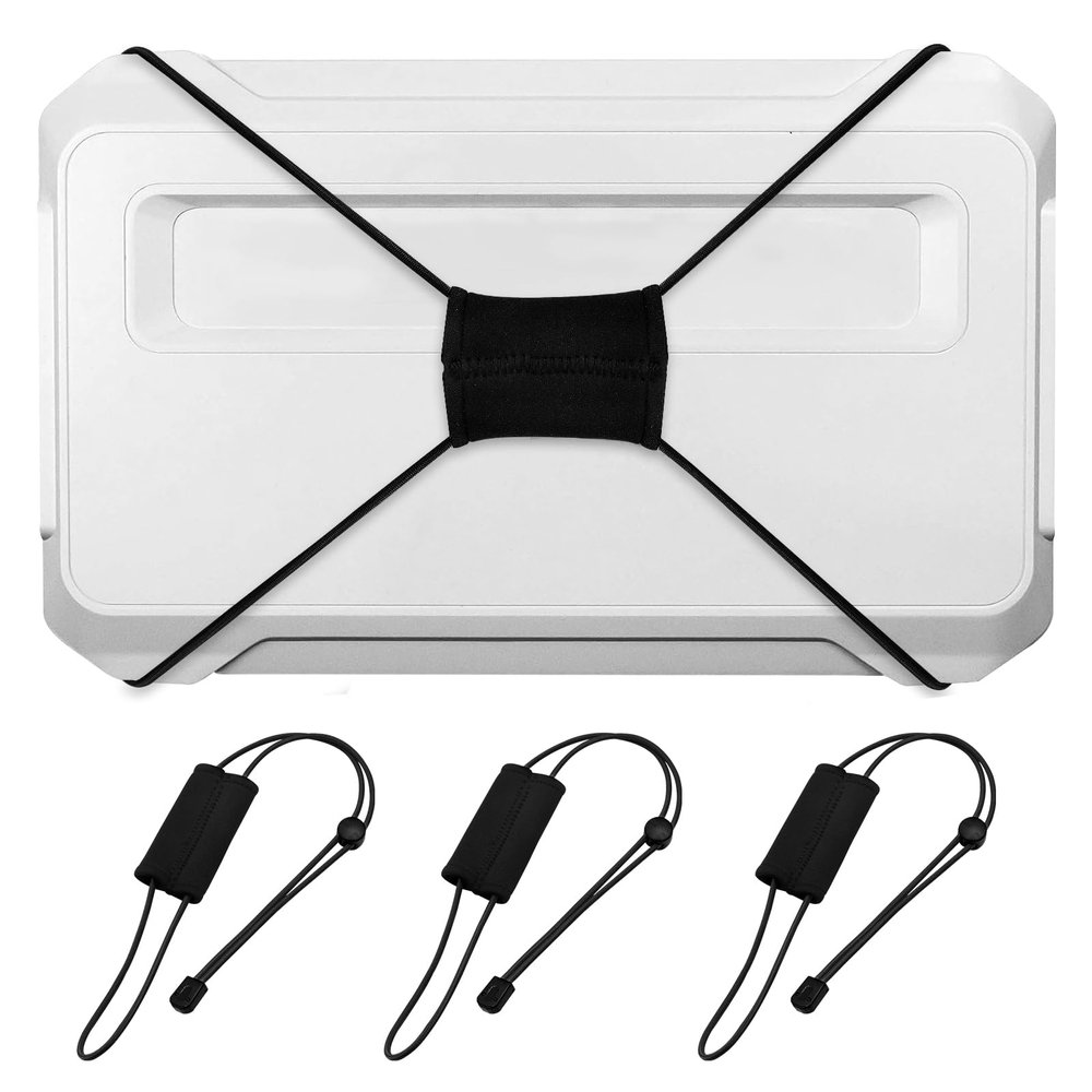 3 PCS Thickened Fishing Finder Cover Straps, Adjustable Fish Finder Bungee for Securing Graph Cover for Travel (Black)