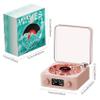 Cute Speaker Waves Vinyl Mini Record Player 6x6x3 Portable Four Modes Wireless Retro Portable Speaker with LED Display Rechargeable for Home Office, Style 3 view 3