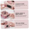 Cute Speaker Waves Vinyl Mini Record Player 6x6x3 Portable Four Modes Wireless Retro Portable Speaker with LED Display Rechargeable for Home Office, Style 3 view 4