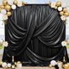 10x12FT Black Sequin Backdrop Curtain -2 Panels 5x12FT Wrinkle Free Shimmer Back Drop Cloth, Glitter Backdrop Drapes for Photography, Birthday, Wedding, Graduation Background view 2