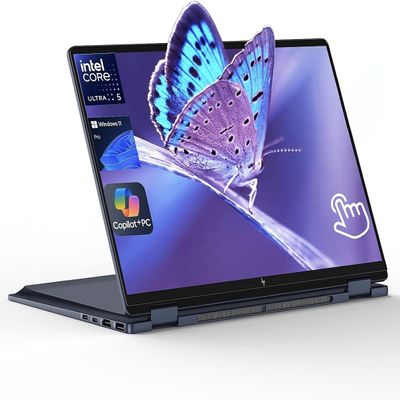 HP OmniBook X Flip 14 2-in-1 Laptop, Laptop Touchscreen 14" WUXGA IPS, Intel 8-core Ultra 5 226V, Intel Arc 130V GPU, 16GB RAM 2TB SSD, Thunderbolt 4, Windows 11 for Designer Business Professional