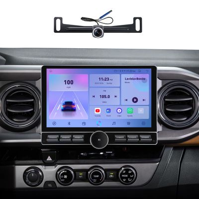 10 inch Car Stereo Dash Kit Replacement for Toyota Tacoma Radio Upgrade 2016-2021,QLED Touch Screen Head Unit w/Wired Wireless CarPlay Andriod Auto GPS Navigation FM/AM Radio Knob (2016-2021 4G+64G)