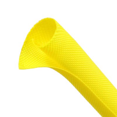 Automotive Wire Loom Tubing, Split Braided Cord Protectors from Pets No Chew, Flexible Cable Sleeve Cable Management for TV/Computer/Electric Wires (Yellow, 1/2"-10ft)