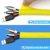 Automotive Wire Loom Tubing, Split Braided Cord Protectors from Pets No Chew, Flexible Cable Sleeve Cable Management for TV/Computer/Electric Wires (Yellow, 1/2"-10ft) view 2
