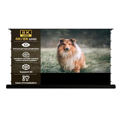 100" Fresnel Floor Rising Projector Screen Motorized for Long/Standard Shrow Projector,Movie Screen for Home Theater,ALR Projector Screen Motorized 4K/8K Ultra HD, Active 3D
