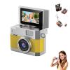 2026 New Thumb-Sized Flip Screen Mini Camera, Retro Ccd Digital Camera Mini with Lanyard, 180 Flip Screen, Include 64GB Tf Card + Card Reader + OTG, Suit for Students and Campuses (Yellow) view 1