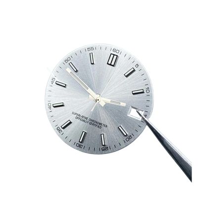 28.5mm NH35 Dial 62 Modified Replacement Parts Green Luminous Suitable Fit NH35N/H36 NH35 Watch Dial(Sliver Set)