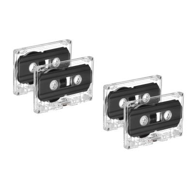 POPETPOP Dictating Blank Cassette Tapes: 4 Pcs Recordable Clear Audio Cassette Tape 30 Minute for Lectures, Seminars, Everyday Recordingwith Individual Clear Plastic Case