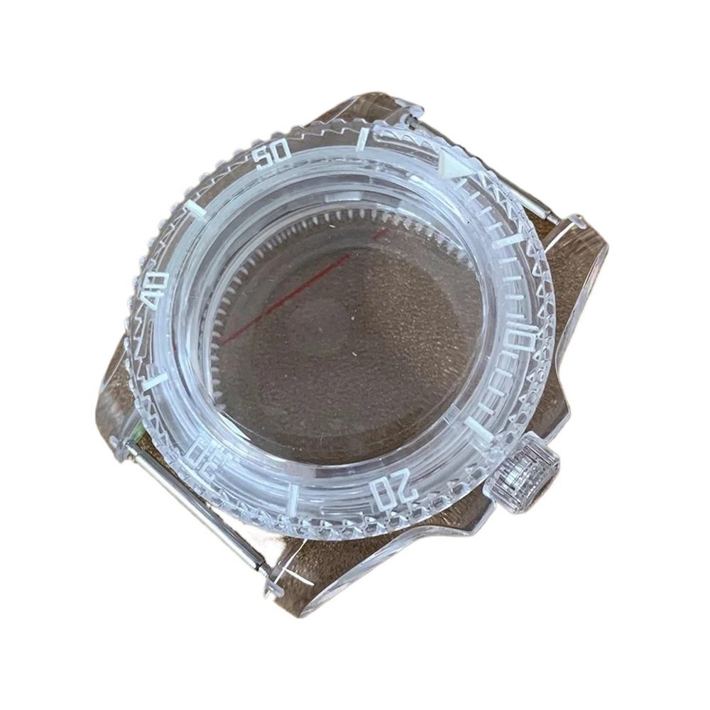40mm Transparent Style Case - Luminous Bezel & Acrylic Crystal For NH35 NH36 4R36 Movements(Half Marker)