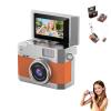 2026 New Thumb-Sized Flip Screen Mini Camera, Retro Ccd Digital Camera Mini with Lanyard, 180 Flip Screen, Include 64GB Tf Card + Card Reader + OTG, Suit for Students and Campuses (Orange) view 1