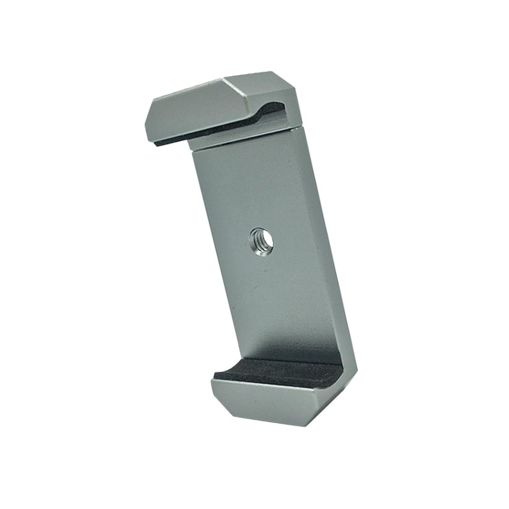 Aluminum Alloy Phone Clamp with 1/4 Screw Hole Adjustable Grip for 6-9cm Smartphones Metal Construction Tripod Mount Adapter for Tablet