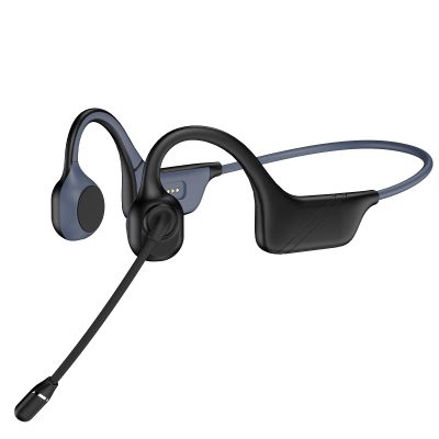 Hostena Bone Conduction Headphones with Mic-Callink, Trucker Bluetooth 5.4 Headset with Noise-Canceling Boom Microphone/Mute Function/Dual Connect, Open Ear Headphones for Work Driving MeetingBlack