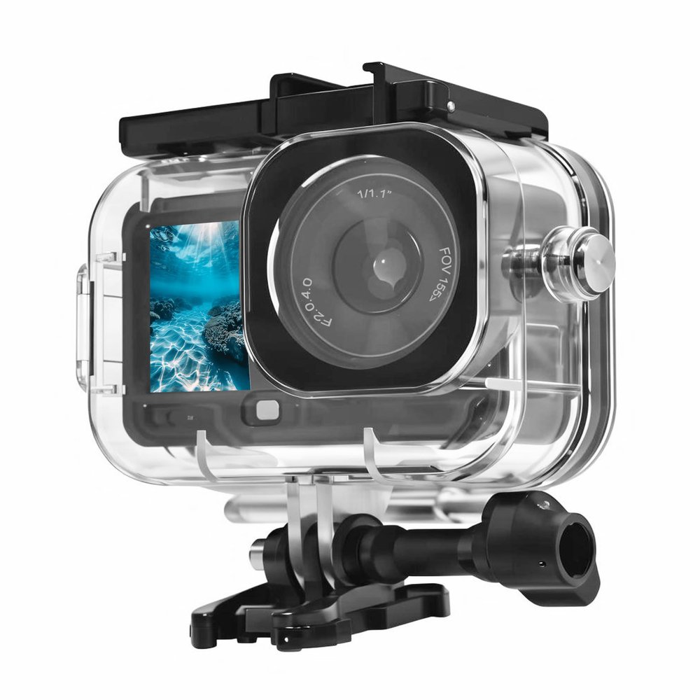 Fotoleey Waterproof Housing Case for DJI Osmo Action 6, 60M/196FT Diving Case with Optical Glass Lens, Anti-Fog Inserts, Dual Cold Shoe Mount for Underwater