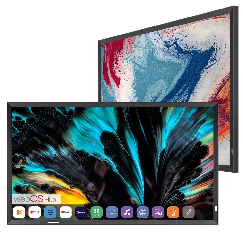 Soulaca 43 inches 4K UHD Smart Mirror TV with Obsidian Black Aluminum Frame Waterproof IP65 Bathroom Living Room Hidden TV webOS ATSC DTV ThinQ Voice Control Built-in Streaming Apps