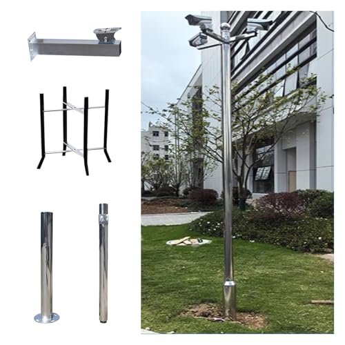 Enhanced Security Camera Pole Kit - 300cm Extra-Long Detachable Stand, Adjustable Height, Easy Installation, Durable Design for Superior Surveillance & Outdoor Use