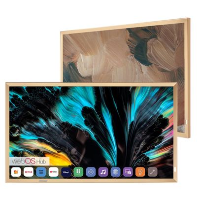 Soulaca 43 inches Smart Mirror TV with Champagne Gold Aluminum Alloy Frame webOS Hub ATSC DTV ThinQ Voice Control Built-in Streaming Apps for Kitchen Smart Gallery