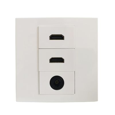 2-Port HDMI 2.0 Wall Panel with SPDIF Optical Audio Connector for Wall sockets