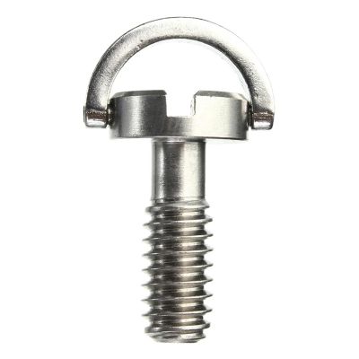 Quick Release Plate Mounting Screws Long 1/4" D-Ring Screw Stainless Steel for Camera Tripod Quick Release Plate Silver
