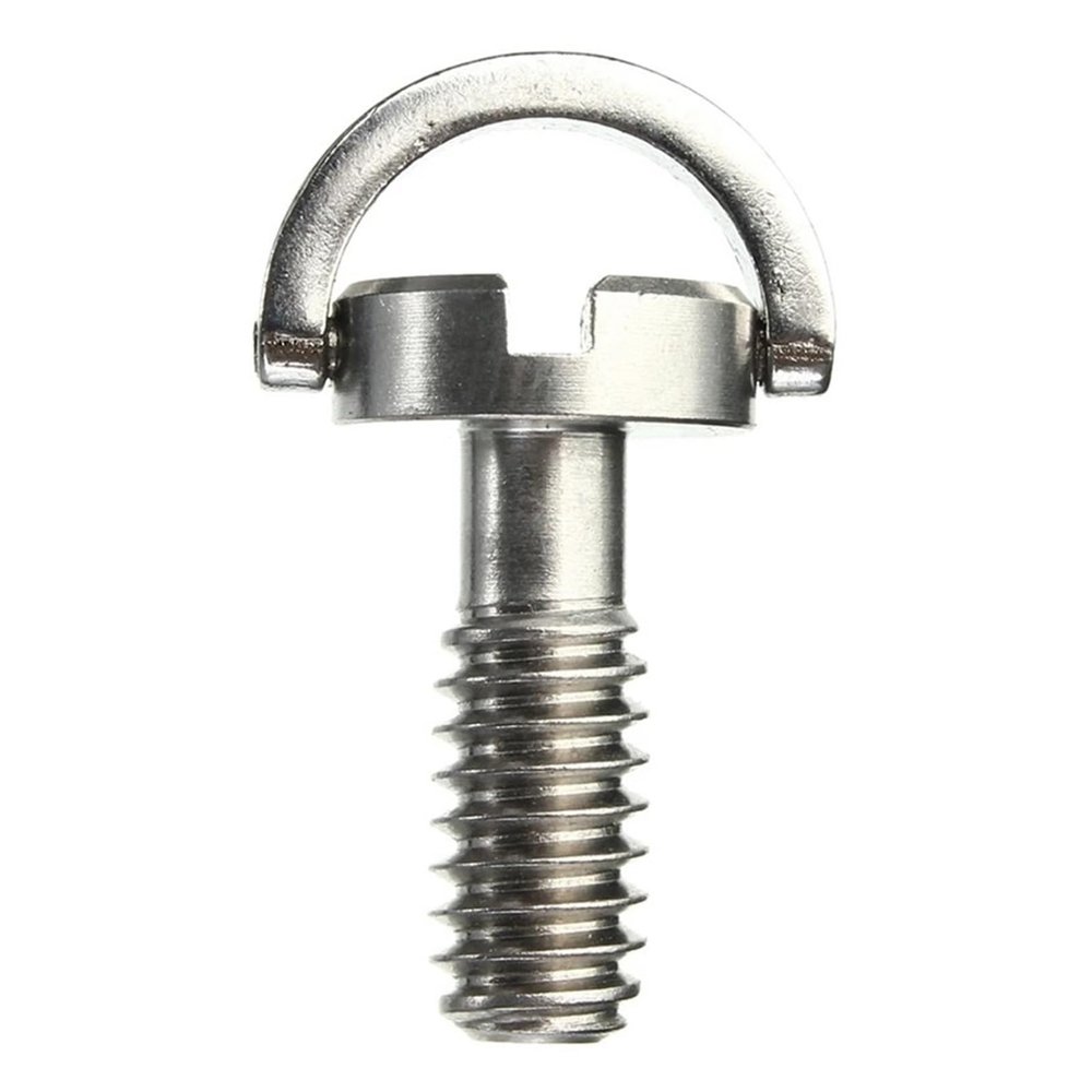 Quick Release Plate Mounting Screws Long 1/4" D-Ring Screw Stainless Steel for Camera Tripod Quick Release Plate Silver