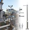 Outdoor Splicing Stainless Steel CCTV Pole, All-Weather Security Camera Pole with Cross Arm, Pole Camera Mount for Residential Area/Farm(4m(13.1ft/3 Sections)) view 1