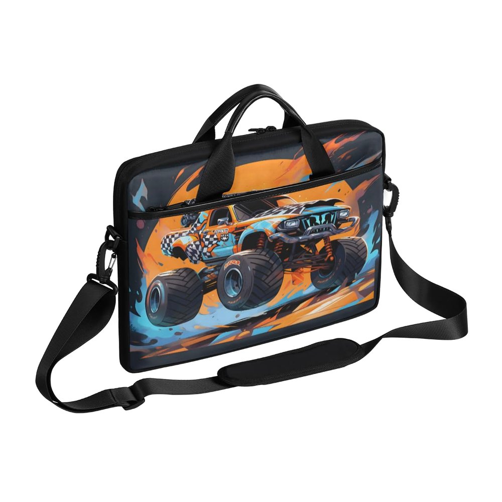 Adornori Monster Truck Laptop Bag 15 inch Waterproof Laptop Carrying Case with Shoulder Straps Computer Bag for Women&Men