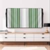 Sabolny Sage Green Grey Stripe Outdoor TV Cover Waterproof & Weatherproof TV Covers with Roll Up Front Flat 70-75 Inch, Outside Zipper Television Screen Protector Enclosure, Farmhouse Simple Striped view 2