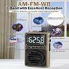 Digital AM FM Weather Band Radio 851mAh Rechargeable Portable Pocket Radio with Best Reception,Flashlight,LCD Screen, Back Clip,Stereo Earphone Jack, SOS Alarm,Sleep Timer for JoggingBrown view 2