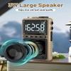 Digital AM FM Weather Band Radio 851mAh Rechargeable Portable Pocket Radio with Best Reception,Flashlight,LCD Screen, Back Clip,Stereo Earphone Jack, SOS Alarm,Sleep Timer for JoggingBrown view 4