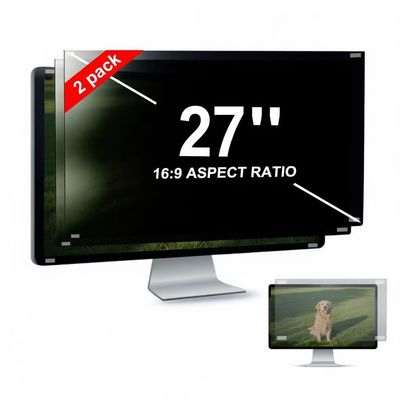 [2 Pack] 27 Inch Computer Privacy Screen Protector for 16:9 Widescreen Monitor - Anti-Glare, 30 Anti-Spy Privacy Filter for LG HP AOC Samsung Acer and More, Width: 613mm and Height: 369mm Computer Privacy Screen Field