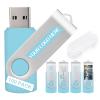 100 Pack Custom USB Flash Drives 1GB USB 2.0,Bulk Personalized Thumb Drives with Logo for Business, Events, Text or Image Printing, JBOS Customized Memory Sticks-Light Blue view 1