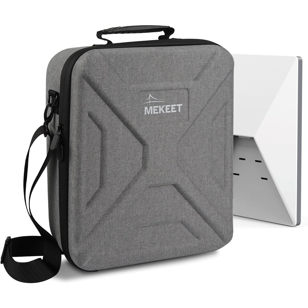 MEKEET Starlink Mini Case - Ultra-Light Portable Storage for Starlink Mini Dish & Accessories, Shockproof & Splash-Resistant, Dual Carry Options, Ideal for Travel, Camping, RV Adventure (Grey)